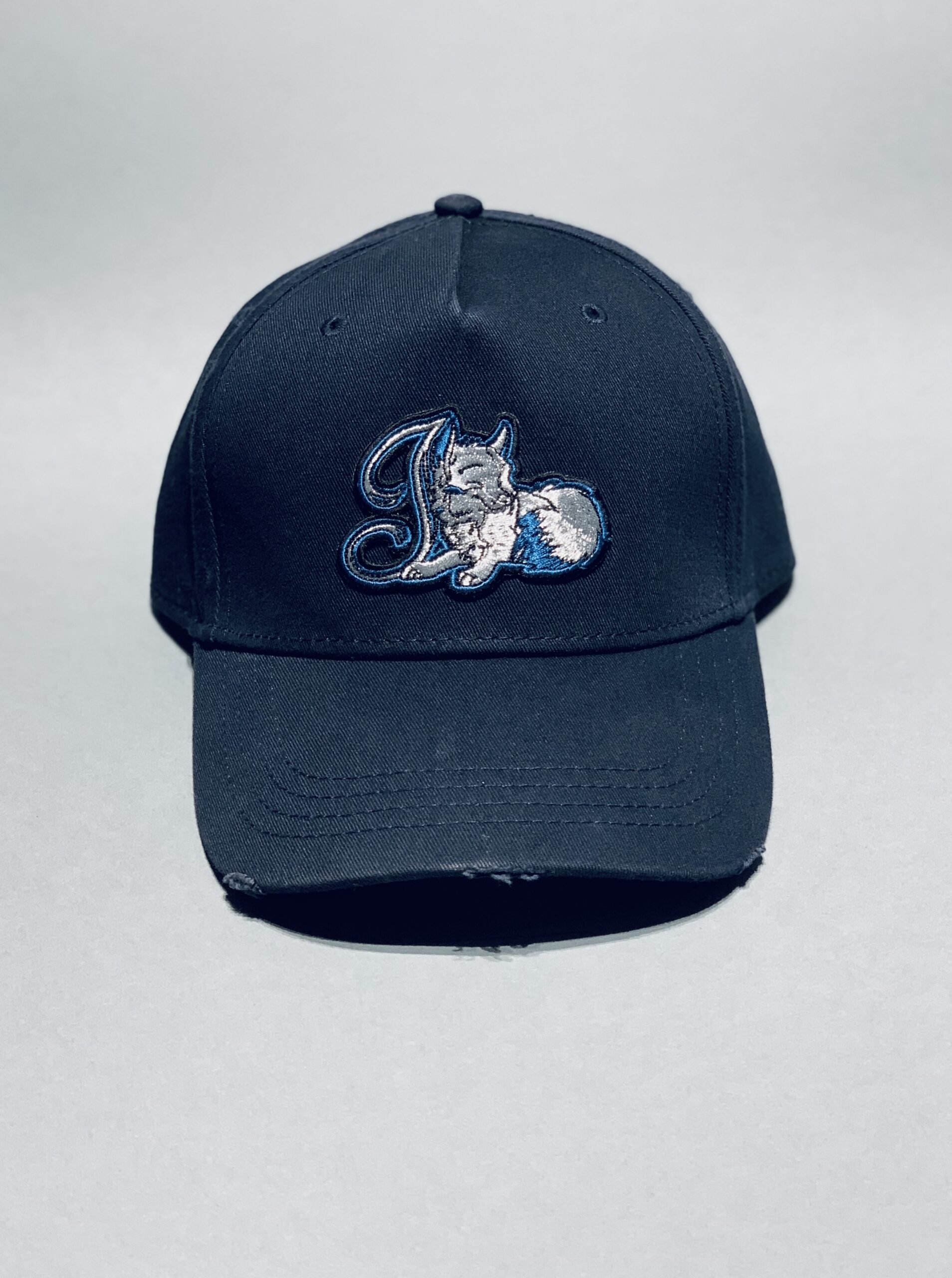 J KUB RIPPED NAVY BASEBALL CAP