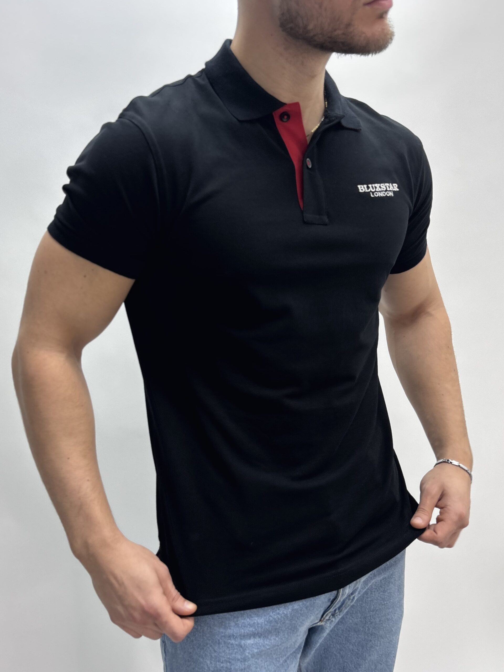 Red London Contrast Polo - Image 3