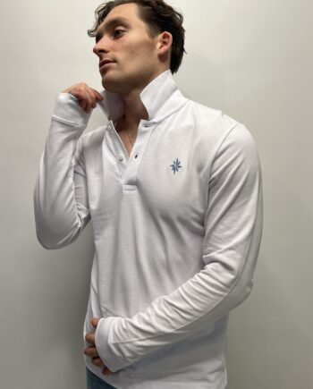 White Long Sleeved Polo