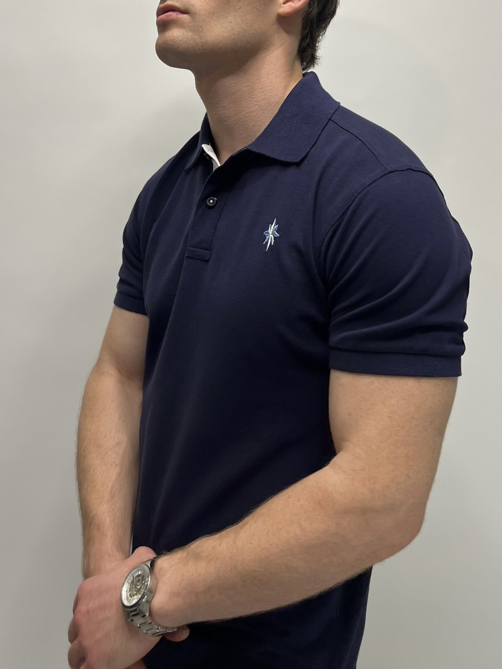 Navy Contrast Polo - Image 3