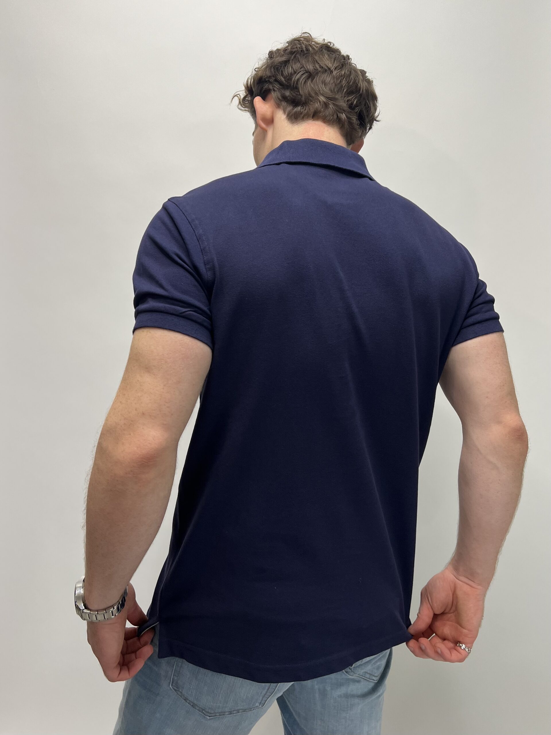 Navy Contrast Polo - Image 4